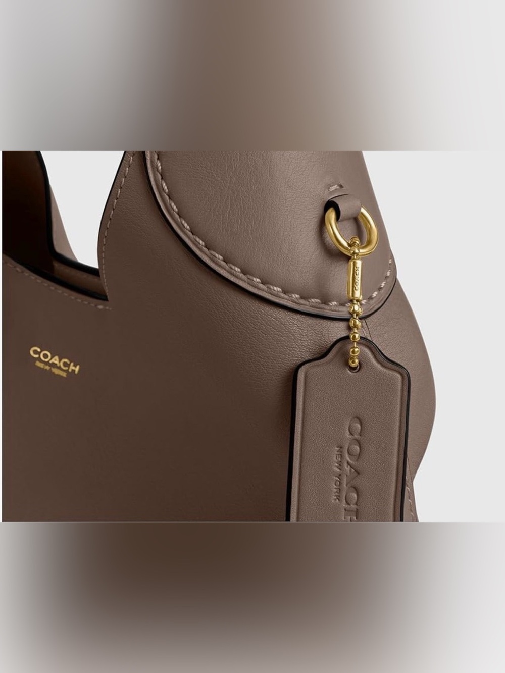 Coach Brown Pebbled Leather Shoulder Bag - Picture 9 of 9